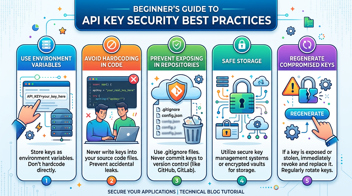 secure your API key best practices infographic for beginners on how to get API key