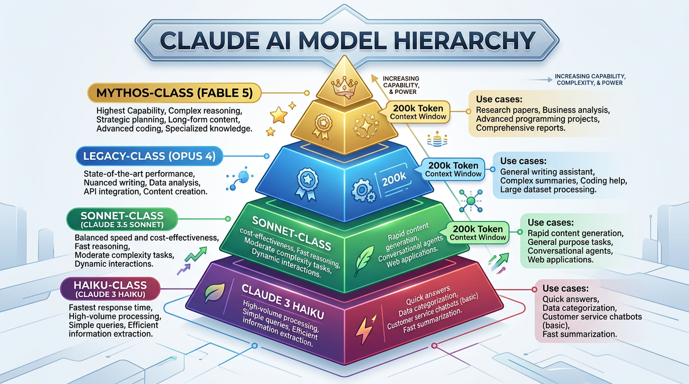 Diagram illustrating the Claude model lineup hierarchy for choosing Claude model